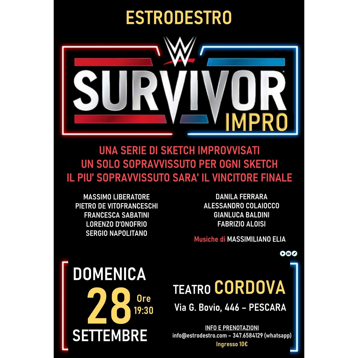 Riparte la stagione teatrale di Estrodestro presso il Teatro Gianni Cordova a Pescara 28 settembre 2025 foto