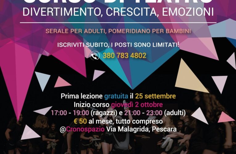 Un corso di avvicinamento al Teatro presso la sede di Cronosfera