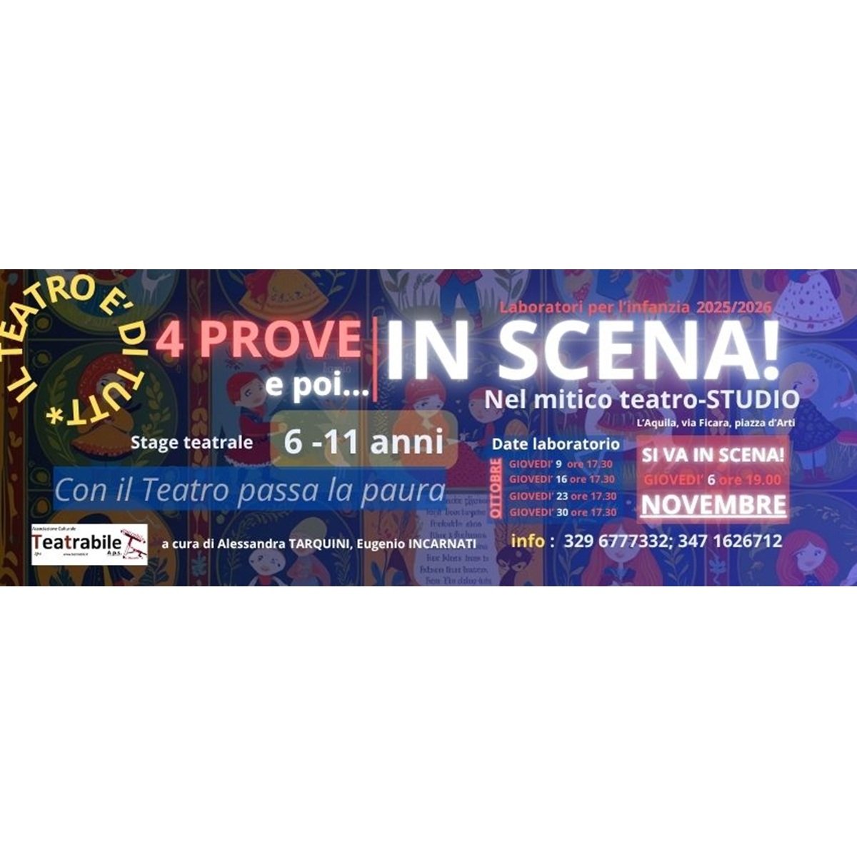 Con il teatro passa la paura presso Teatrabile a L'Aquila 6 novembre 2025 foto