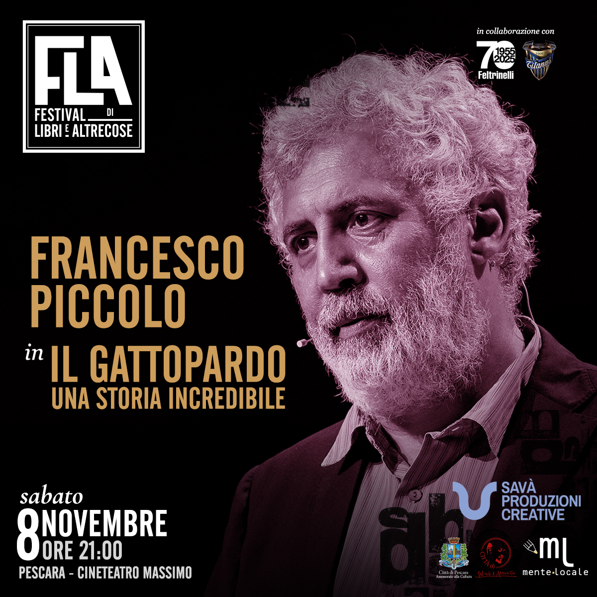 Francesco Piccolo al FLA2025 sabato 8 novembre 2025 foto