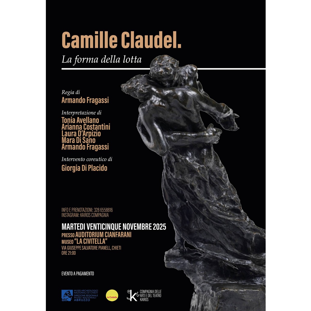 Camille Claudel presso l'Auditorium Cianfarani a Chieti 25 novembre 2025 foto