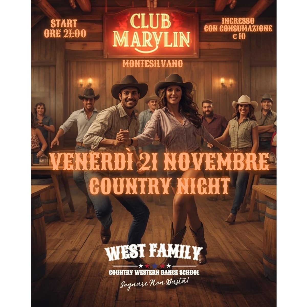 Country Night al Club Marylin a Montesilvano 21 novembre 2025 foto