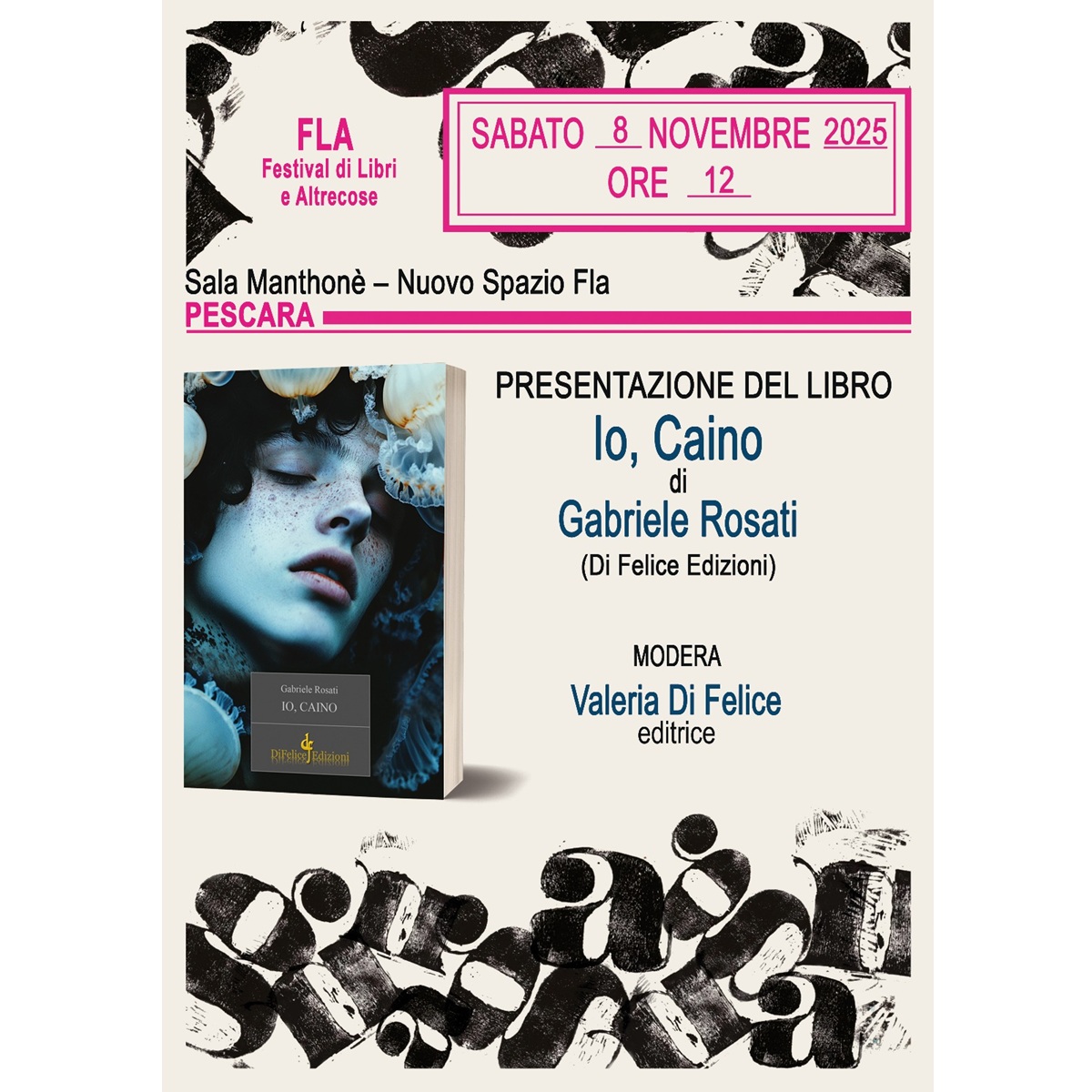 Gabriele Rosati al FLA di Pescara con Io, Caino presso la Sala Manthonè nuovo spazio FLA sabato 8 novembre 2025 foto