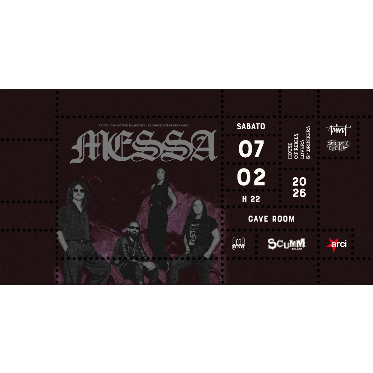 I Messa in concerto presso la Cave Room dello Scumm a Pescara 7 febbraio 2026 foto