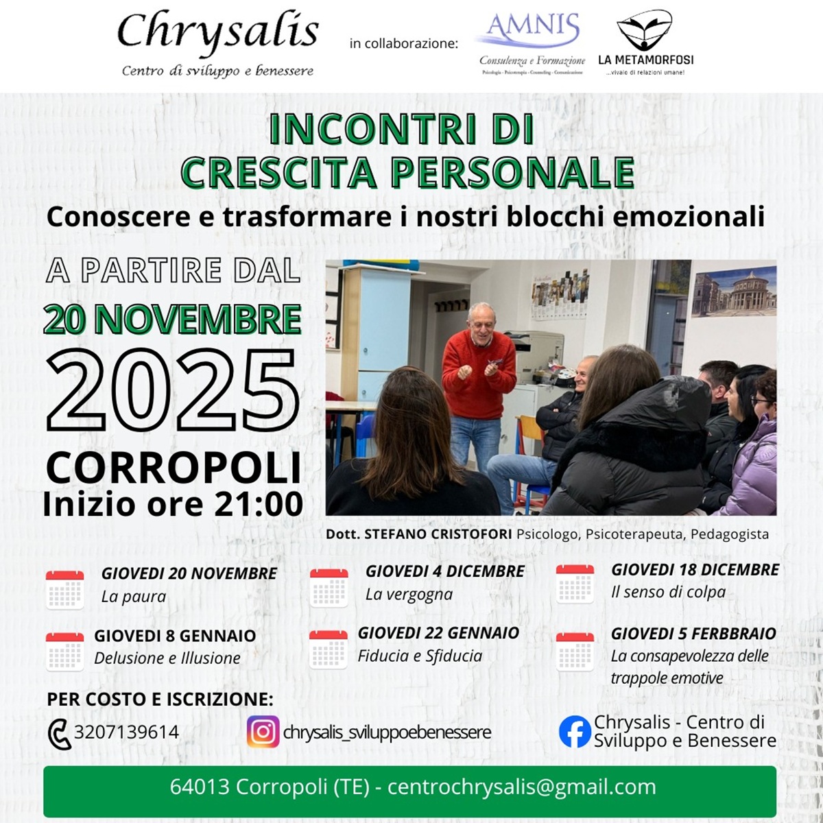 Incontri di crescita personali - Conoscere e trasformare i nostri blocchi emozionali 20 novembre 2025 foto