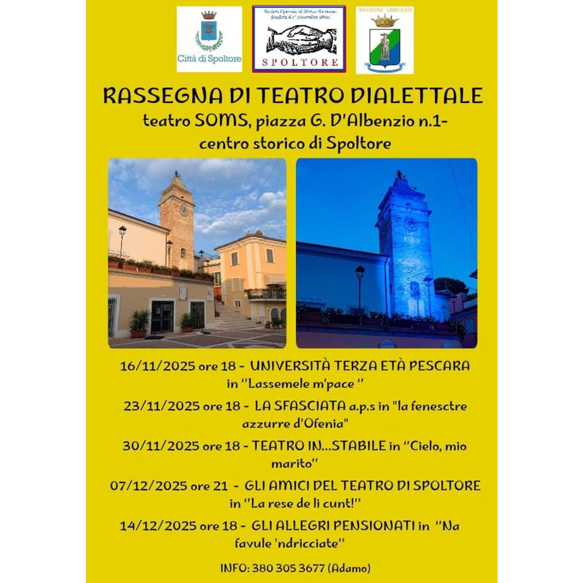 Parte domani la rassegna di teatro a Spoltore