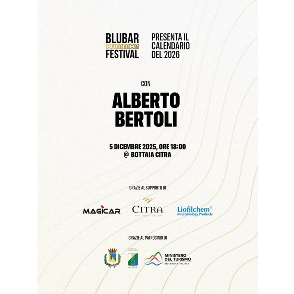Calendario 2026 del Blubar Summer Festival venerdì 5 dicembre 2025 foto