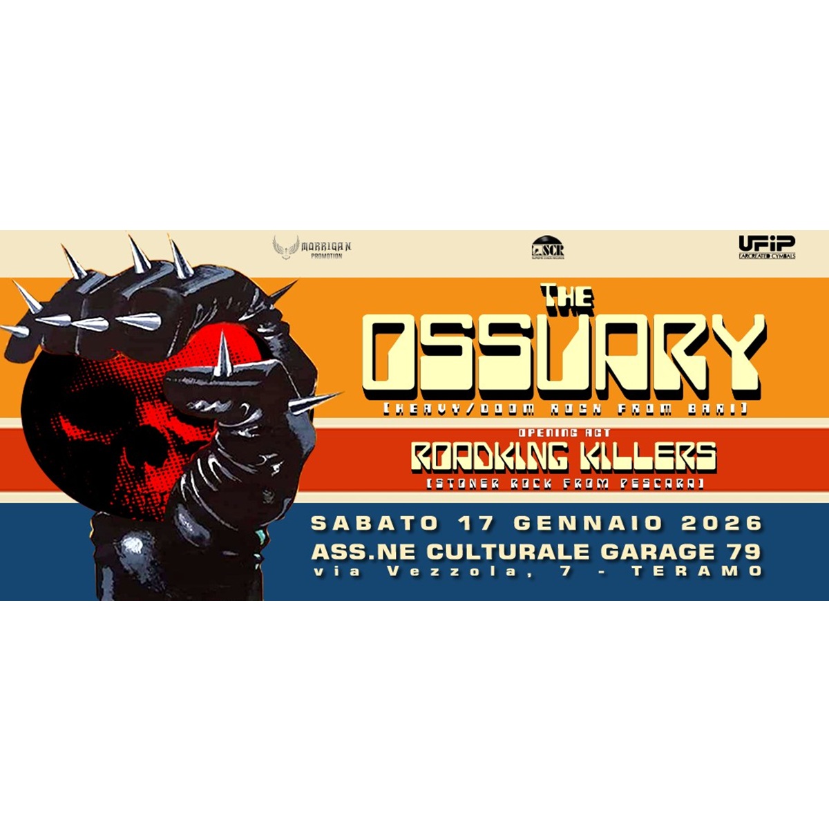 The Ossuary + Roadking Killers a Teramo sabato 17 gennaio 2026 foto